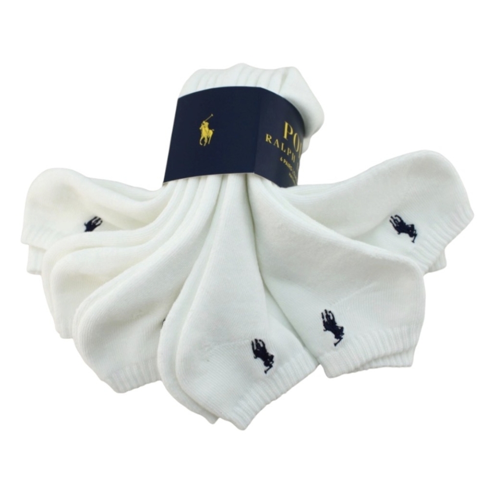 Polo Ralph Lauren Classic Sport Men's Low-Cut Socks 6-Pack White